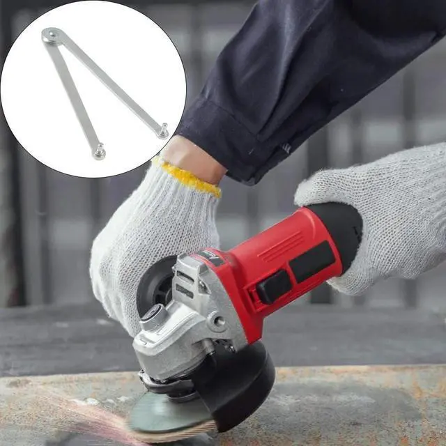 Alt view image 3 of 5 - Cwouna Angle Grinder Wrench, Universal Adjustable Pin Spanner, Locknut Wrench for Backing Pads on Angle Grinder and Round Nuts with Drilled Holes, Silver
