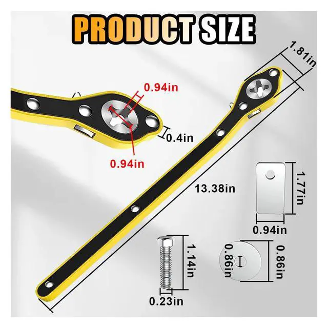 Alt view image 2 of 7 - GLSOWEE Car Jack Ratchet Wrench, Universal 360 Swivel Lug Jack with Long Handle, Auto Labor-Saving Scissor Wrench for Small Car SUV
