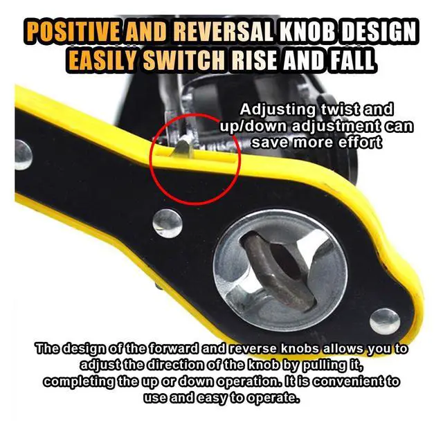 Alt view image 6 of 7 - GLSOWEE Car Jack Ratchet Wrench, Universal 360 Swivel Lug Jack with Long Handle, Auto Labor-Saving Scissor Wrench for Small Car SUV