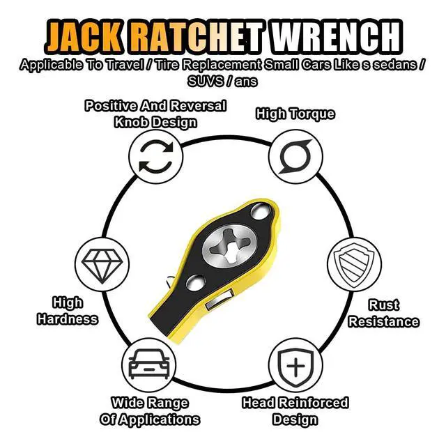 Alt view image 4 of 7 - GLSOWEE Car Jack Ratchet Wrench, Universal 360 Swivel Lug Jack with Long Handle, Auto Labor-Saving Scissor Wrench for Small Car SUV