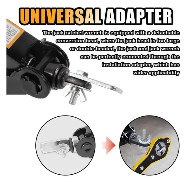 Alt view image 5 of 7 - GLSOWEE Car Jack Ratchet Wrench, Universal 360 Swivel Lug Jack with Long Handle, Auto Labor-Saving Scissor Wrench for Small Car SUV