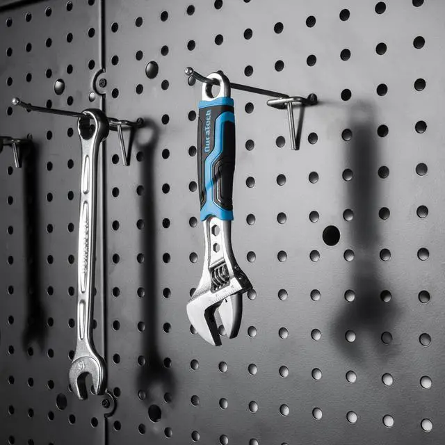 Alt view image 7 of 7 - DURATECH 6 Inch Adjustable Wrench, 3-in-1 Spanner | Box End, Hex Function, CR-V Steel, Metric & SAE Scales, Chrome-plated, Bi-material Soft Grip