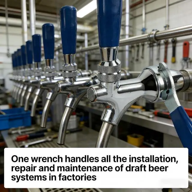 Alt view image 5 of 7 - HXILAJM Beer Faucet Wrench Heavy Duty Draft Beer Tap Wrench - 26mm Metric Open-End Hex Nut Keg Spanner for Draft Beer Couplers and Kegerators