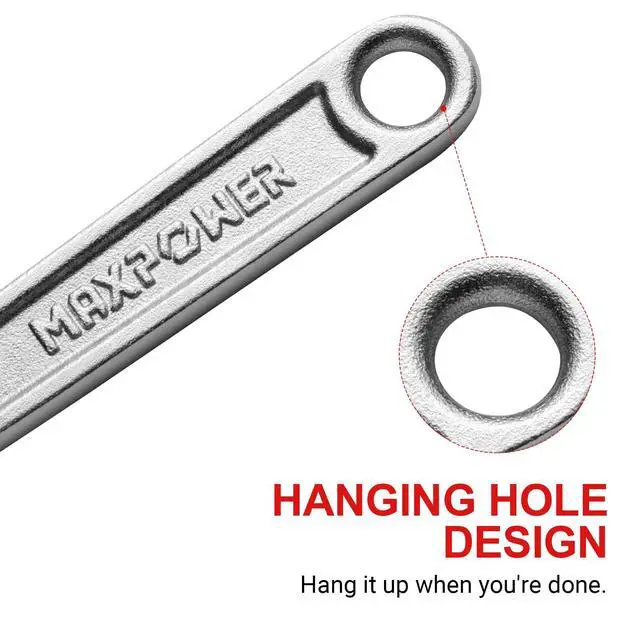 Alt view image 5 of 7 - MAXPOWER 8-inch Adjustable Wrench Heavy Duty Spanner with Wide Caliber Opening, Premium Cr-V Steel, Chrome Plated - SAE