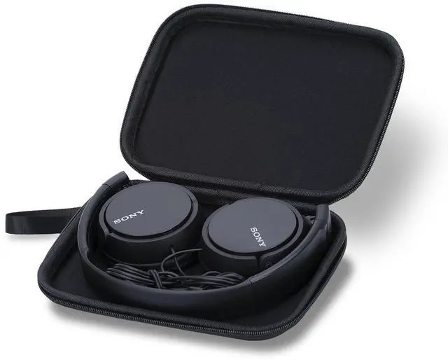 Main image of Ginsco Compact Protect Case Compatible with Sony ZX Series Wired On-Ear Headphones, MDR-ZX110 / MDR-ZX110AP / MDRZX110NC / MDR-ZX310AP, Hard Shell Travel Carrying Headphone Case (Black-S)