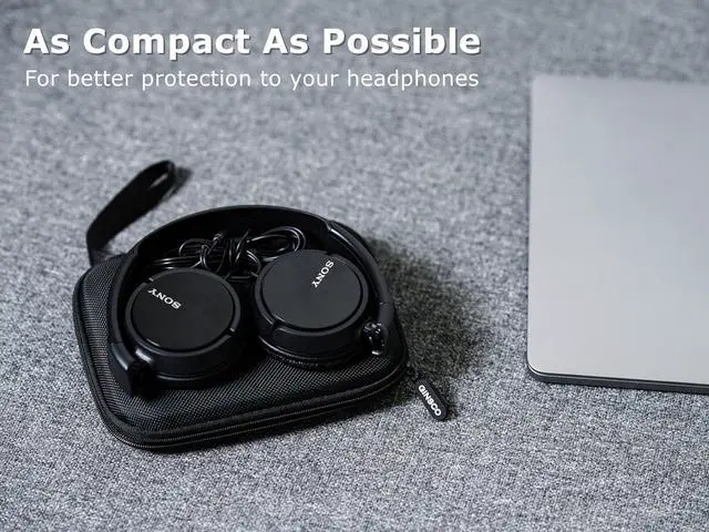 Alt view image 2 of 7 - Ginsco Compact Protect Case Compatible with Sony ZX Series Wired On-Ear Headphones, MDR-ZX110 / MDR-ZX110AP / MDRZX110NC / MDR-ZX310AP, Hard Shell Travel Carrying Headphone Case (Black-S)