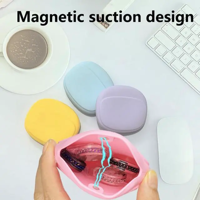 Alt view image 2 of 6 - CIXVOEMK Silicone Headphone Organizer - Data Cable Storage Case - Mini Key Box - Portable Wired Headset Storage Bag (Purple-Yellow-Pink-Blue)