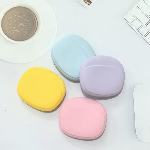 Alt view image 6 of 6 - CIXVOEMK Silicone Headphone Organizer - Data Cable Storage Case - Mini Key Box - Portable Wired Headset Storage Bag (Purple-Yellow-Pink-Blue)