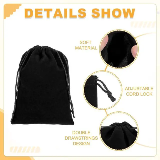 Alt view image 3 of 6 - PATIKIL Headphone Bag, 2 Pcs 7.87x5.91 Inch Travel Headset Carrying Storage Pouch Soft Drawstring for Over-Ear Headphones Gaming Headset, Black