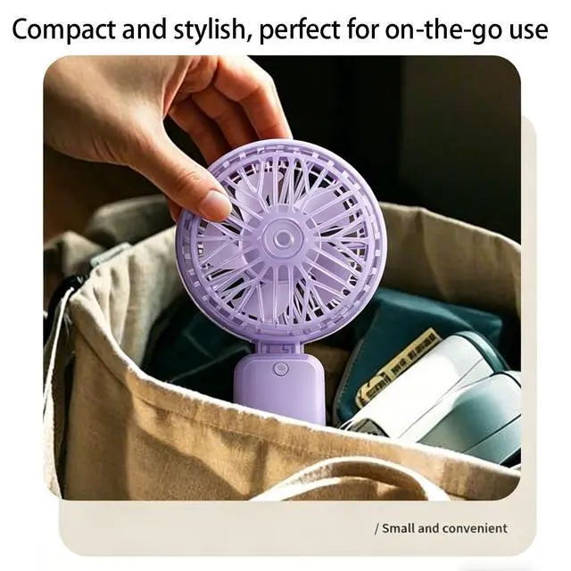 Alt view image 6 of 7 - Handheld Portable Fan Mini Travel Fan with Phone holder Design | 1500mAh Rechargeable Battery, 3 Speed Wind, Mini Travel Fan with Backup Power, Desktop and Phone holder Design Gifts