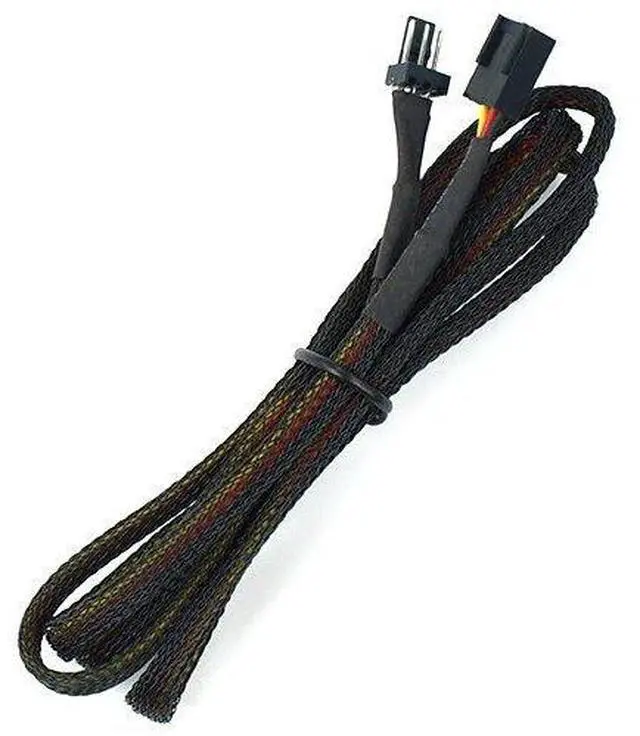 Main image of 3-Pin Fan Cable Extension with Black Sleeving & Black Connectors (36" Length)