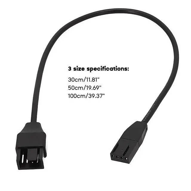 Alt view image 2 of 6 - JAGTRADE Motherboard Fan Cable 30cm/50cm/100cm Computer Cooling Fan PWM Temperature Control 4Pin Extension Cable Case Fan Power Extension Cable