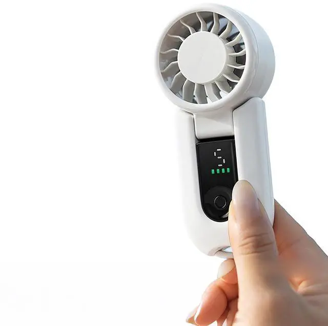 Main image of Acotobow Handheld Mini Fan Rechargeable, 5 Speed Portable Cooling Fan with HD Digital Display, TypeC Battery Powered, 82g Lightweight & Adjustable Stand for Travel Desk Outdoor