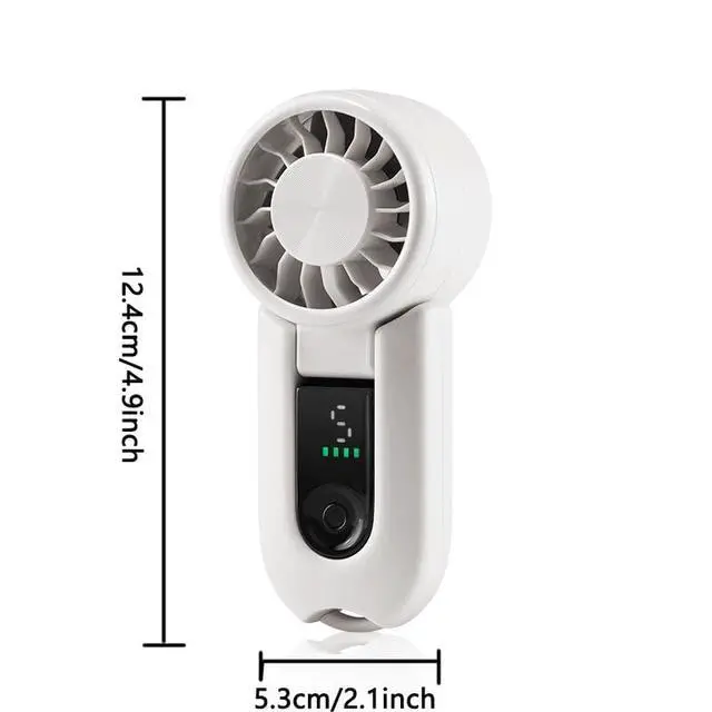 Alt view image 7 of 7 - Acotobow Handheld Mini Fan Rechargeable, 5 Speed Portable Cooling Fan with HD Digital Display, TypeC Battery Powered, 82g Lightweight & Adjustable Stand for Travel Desk Outdoor