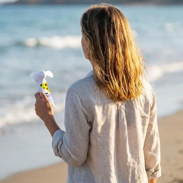Alt view image 5 of 7 - Retisee 12 Packs Christian Church Mini Portable Fans Religious Sunflower Welcome Handheld Press Cooling Fans Bible Verse Scripture Gifts for Wedding Bridal Summer Outdoor Beach Activity