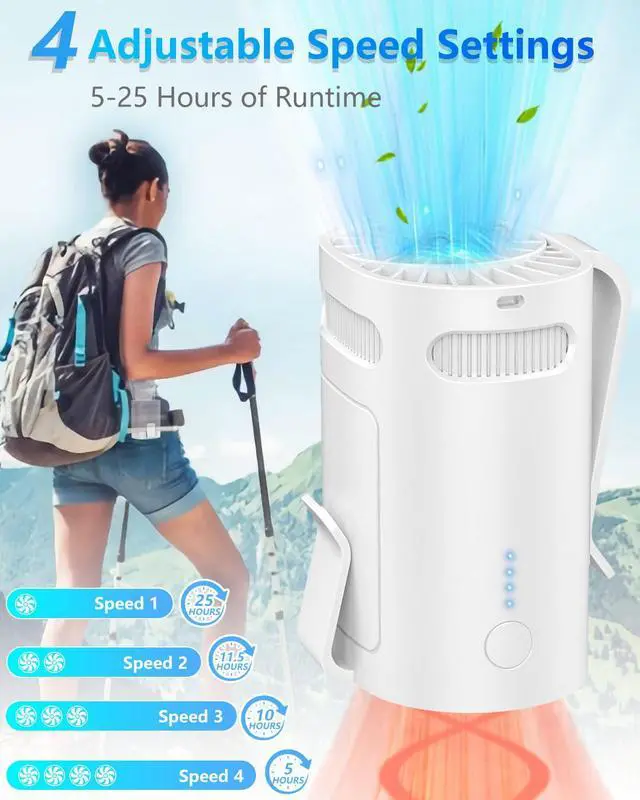 Alt view image 2 of 7 - Portable Fan Clip on Pants-Personal Little Light Weight Waist Fan Coolclip Belt Hip Pocket Hard Hat,Wireless Wear Charging Battery Powered Quiet Undershirt Waist Band Coolclip Fans Adult Kid White