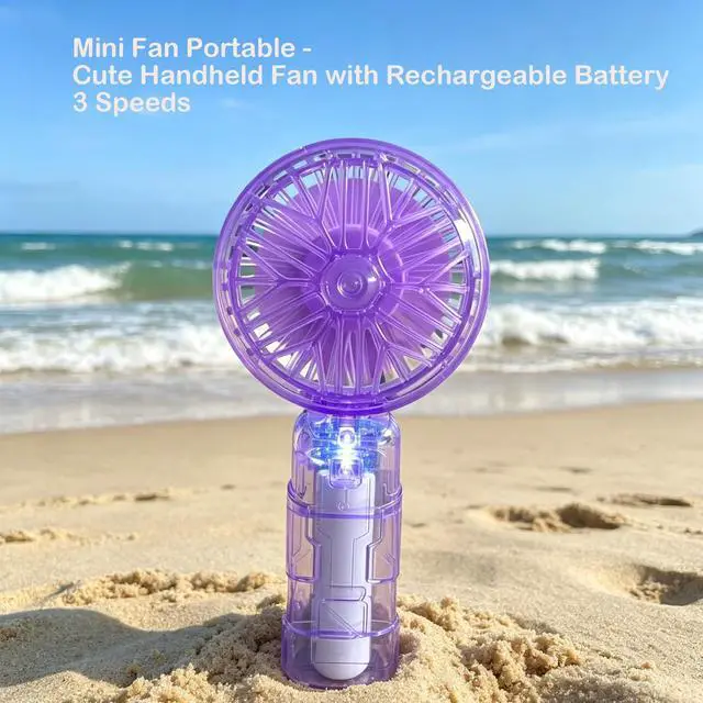 Alt view image 7 of 7 - Handheld Portable Fan Mini Travel Fan with Phone holder Design | 1500mAh Rechargeable Battery, 3 Speed Wind, Mini Travel Fan with Backup Power, Desktop and Phone holder Design Gifts