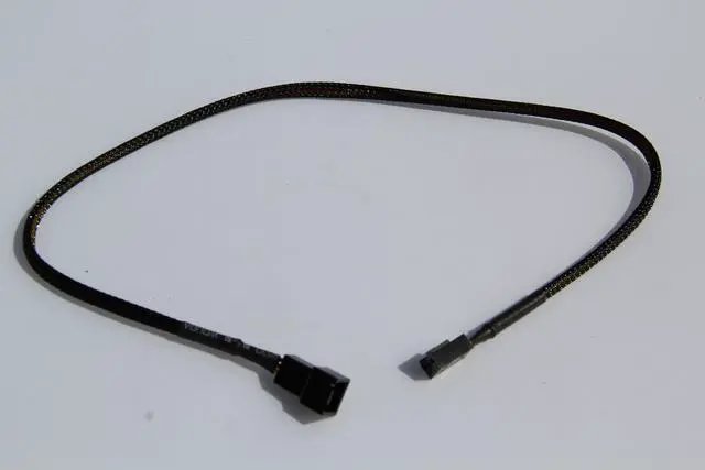 Alt view image 3 of 5 - OKGEAR 3-Pin Male to Female Fan Power Extension Cable, Nylon Braided, for Case Fans or Any 12V 3-Pin Device, 48 inches