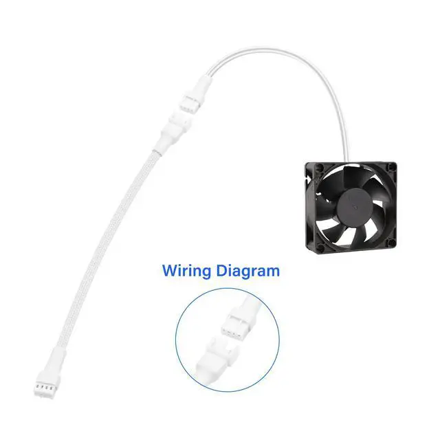 Alt view image 5 of 7 - ELFJMZP PC Chassis Channel Fan Motherboard 2510 4P Male to 1PCS 2510 4P Female Fan Adaptor Cable White, Compatible with Speed Control and Signal Function (RPM/Alarm) 26cm/10.5 in (Pack of 2)