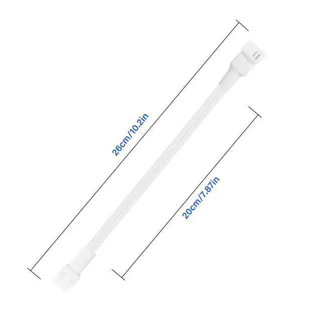 Alt view image 7 of 7 - ELFJMZP PC Chassis Channel Fan Motherboard 2510 4P Male to 1PCS 2510 4P Female Fan Adaptor Cable White, Compatible with Speed Control and Signal Function (RPM/Alarm) 26cm/10.5 in (Pack of 2)