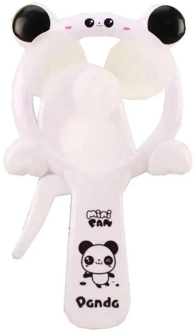 Main image of Skystal, Mini Portable Pure Manual Panda Pattern Handheld Fan, Plastic Personal Student Fan, Kids Children Hand Press Manual Cooling Fan for Travel Office Room Household Indoor and Outdoor