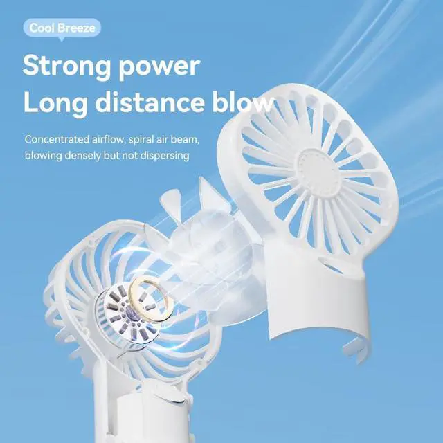 Alt view image 3 of 7 - Luxmars Portable Misting Fan Handheld Fan Rechargeable Battery Small Personal Mister Fan 4 Speed Mini Fan with Spray for Women Men Outdoor Camping Home Office TravelWhite
