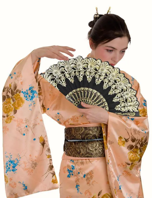 Alt view image 5 of 7 - EOSAU Hand Fan Foldable, Decorative Folding Fans for Women, Black | Lightweight & Portable, Handheld Chinese Fan, Cooling Tool for Hot Flash, Church, Party, Wedding, Dancing, Indoor and Outdoor