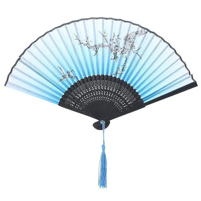 Main image of Restokki Charming Elegant Modern Woman Handmade Fan, Folding Hand Tassels Fan, Summer Hot Day Cooling Tool Prop Gift Decoration(type 3)