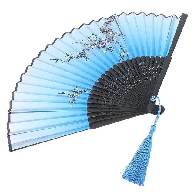 Alt view image 5 of 7 - Restokki Charming Elegant Modern Woman Handmade Fan, Folding Hand Tassels Fan, Summer Hot Day Cooling Tool Prop Gift Decoration(type 3)