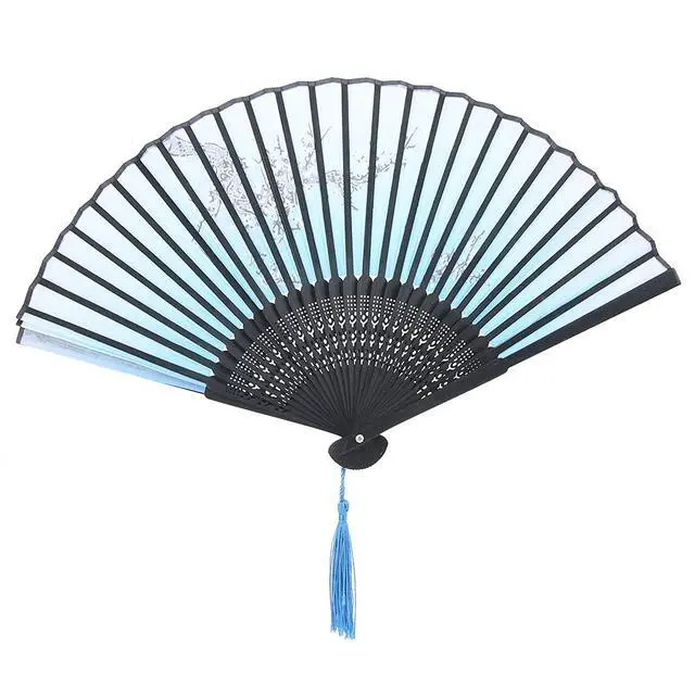 Alt view image 6 of 7 - Restokki Charming Elegant Modern Woman Handmade Fan, Folding Hand Tassels Fan, Summer Hot Day Cooling Tool Prop Gift Decoration(type 3)