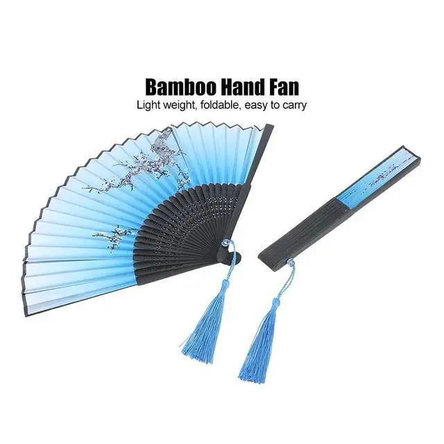 Alt view image 7 of 7 - Restokki Charming Elegant Modern Woman Handmade Fan, Folding Hand Tassels Fan, Summer Hot Day Cooling Tool Prop Gift Decoration(type 3)