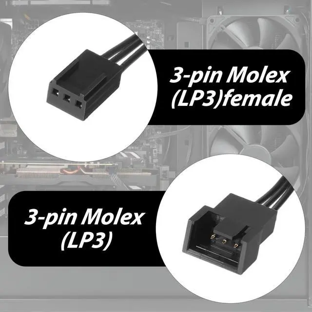 Alt view image 3 of 7 - 5PCS 4pin PWM to 3pin Fan Adapter Cable Computer PC Fan Connector Converter | Computer PC Fan Power Extension Cable Converter Fans Temperature Control Cables for Desktop PC 4-Pin/3-Pin Cooling Fan