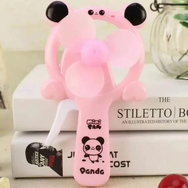 Alt view image 2 of 3 - Skystal, Mini Portable Pure Manual Panda Pattern Handheld Fan, Plastic Personal Student Fan, Kids Children Hand Press Manual Cooling Fan for Travel Office Room Household Indoor and Outdoor (Pink)