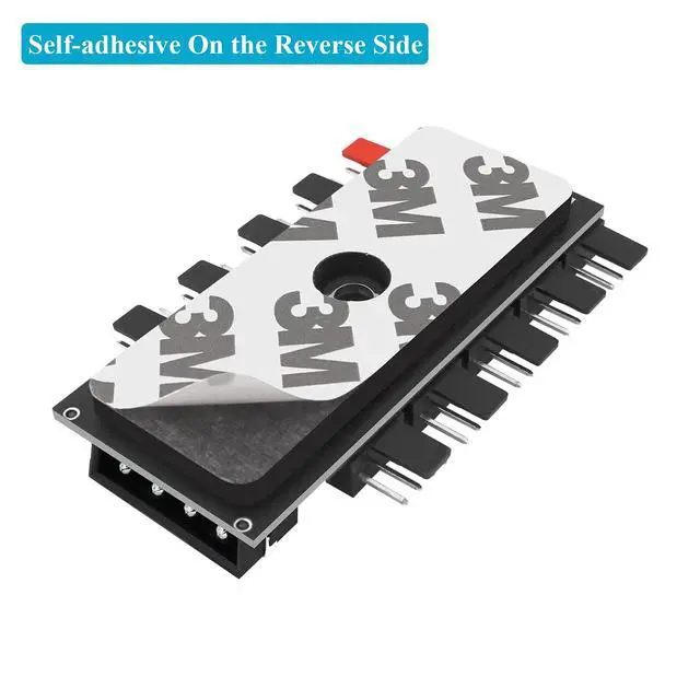 Alt view image 5 of 6 - Fan Hub Splitter Extension Cable, 1 to 10 Way Fan Power Supply 4 Pin ATX Powered PWM PC Motherboard Case Fan Power Adapter Extension Cord Hub for Desktop Computer Case 4-Pin and 3-Pin Cooling Fans