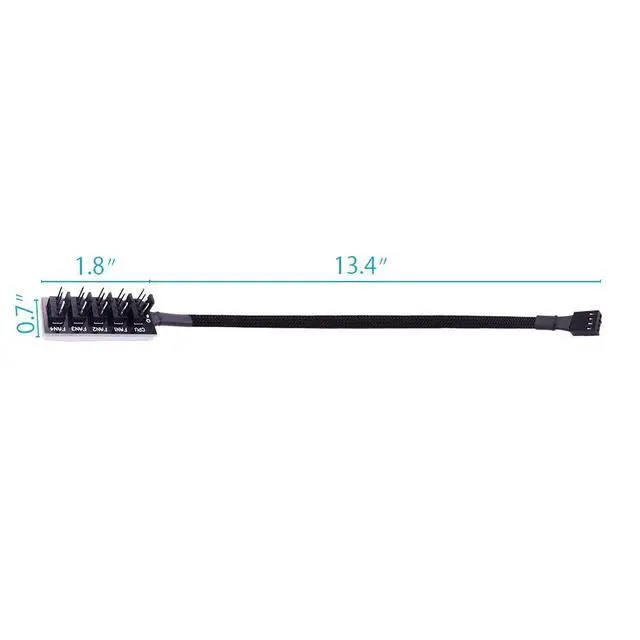Alt view image 2 of 7 - Fan Hub Splitter Extension Cable, 2-Pack 1 to 5 Way Power Supply Cable PWM PC Motherboard Case Fan Power Adapter Extension Cord Hub for Desktop Computer Case 4-Pin and 3-Pin Cooling Fan