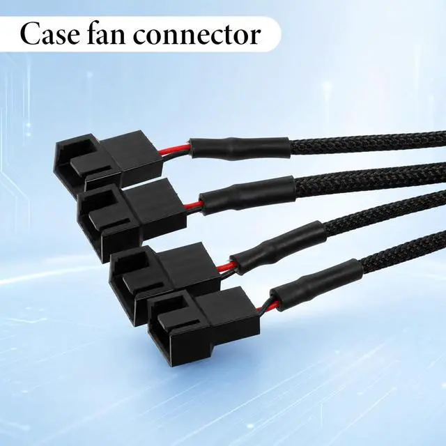 Alt view image 3 of 7 - Zyghjort 4 Pin Fan Adapter, 12V 4 Pin 3 Pins PC Case Cooling Fan Splitter Power Cable 10.6 Inch Power Fans Extension Cable Hub Splitter Adapter Sleeved Case for Desktop Computer Cooler Fans Connector