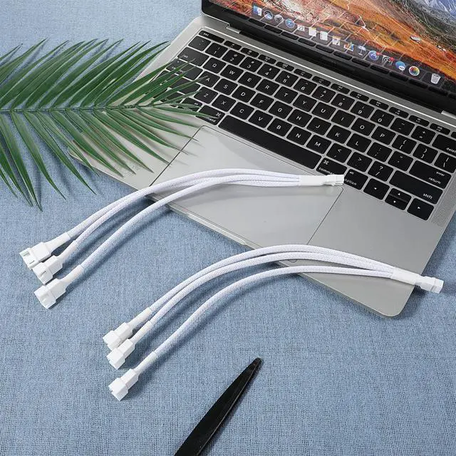 Alt view image 5 of 7 - 2 Pack 4 Pin PWM Fan Splitter Cable, White | 4 Pin PWM, 1 to 3 Ways, 10.6 Inch Length, Compatible with 3Pin and 4Pin Fans, for CPU Cooling, PC Case, and Chassis Fans