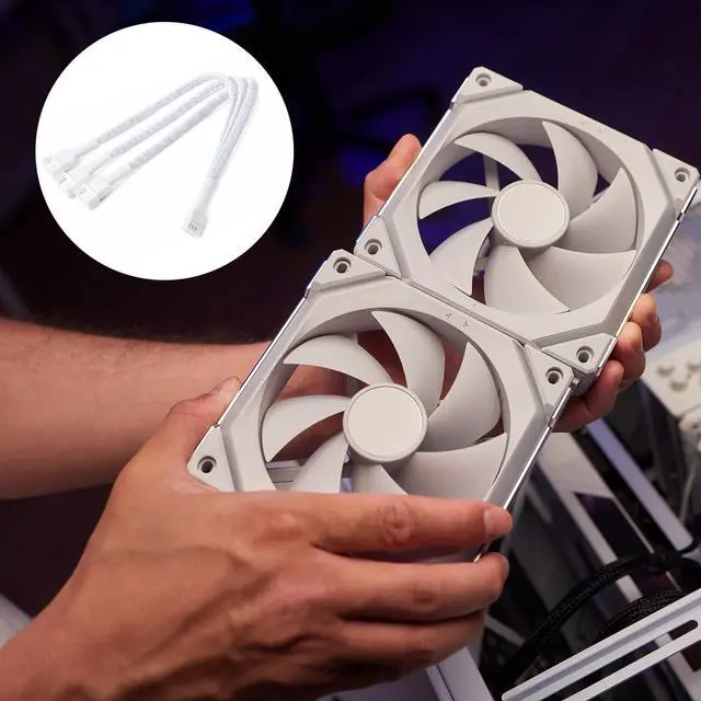 Alt view image 7 of 7 - 2 Pack 4 Pin PWM Fan Splitter Cable, White | 4 Pin PWM, 1 to 3 Ways, 10.6 Inch Length, Compatible with 3Pin and 4Pin Fans, for CPU Cooling, PC Case, and Chassis Fans
