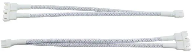 Main image of TAODAN 2PCS 10.6 Inch White 4 Pin PWM Fan Extension Splitter Cable 1 to 2 Suitable for Computer Case and CPU Cooling Fan