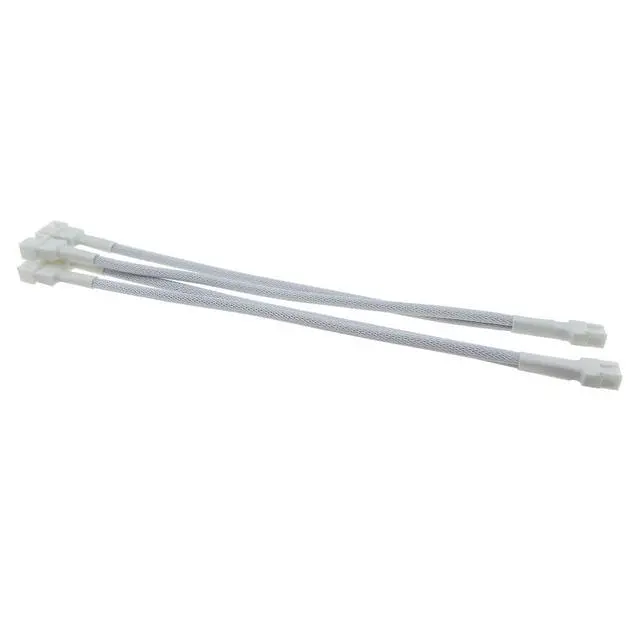 Alt view image 2 of 5 - TAODAN 2PCS 10.6 Inch White 4 Pin PWM Fan Extension Splitter Cable 1 to 2 Suitable for Computer Case and CPU Cooling Fan