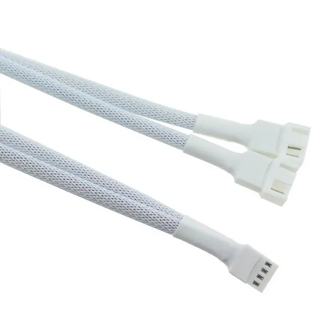 Alt view image 3 of 5 - TAODAN 2PCS 10.6 Inch White 4 Pin PWM Fan Extension Splitter Cable 1 to 2 Suitable for Computer Case and CPU Cooling Fan