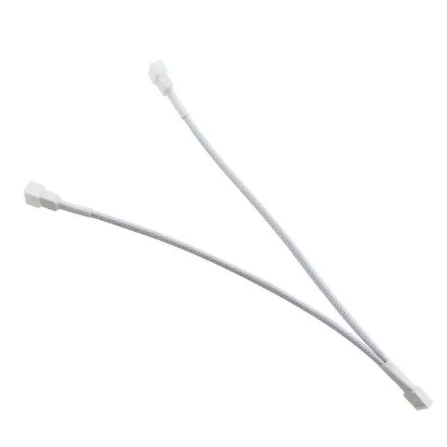 Alt view image 4 of 5 - TAODAN 2PCS 10.6 Inch White 4 Pin PWM Fan Extension Splitter Cable 1 to 2 Suitable for Computer Case and CPU Cooling Fan