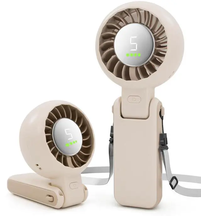 Main image of WIXBOSHU Portable Handheld Turbo Fan Foldable Personal Fans, 5 Gear Wind, 4000mAh Rechargeable Battery Operated, Up to 16 Working Hours, 3 IN 1 Small Hand Held Fan for Travel, Camping, Beach (White)