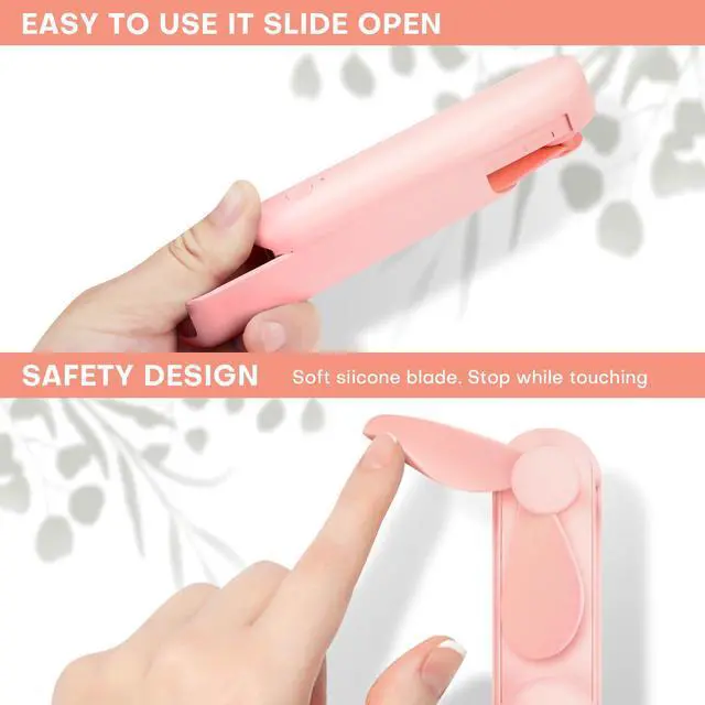 Alt view image 5 of 7 - Nezylaf Portable Mini Handheld Fan, Small Rechargeable Personal Fan with Pocket Power Bank Design for Travel/Women Gifts/Disney World Accessories/Theme Park Essentials