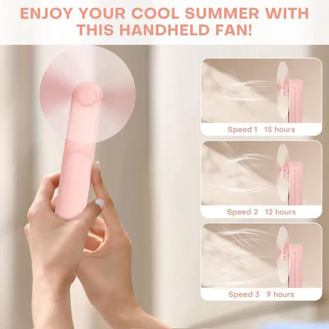 Alt view image 4 of 7 - Nezylaf Portable Mini Handheld Fan, Small Rechargeable Personal Fan with Pocket Power Bank Design for Travel/Women Gifts/Disney World Accessories/Theme Park Essentials
