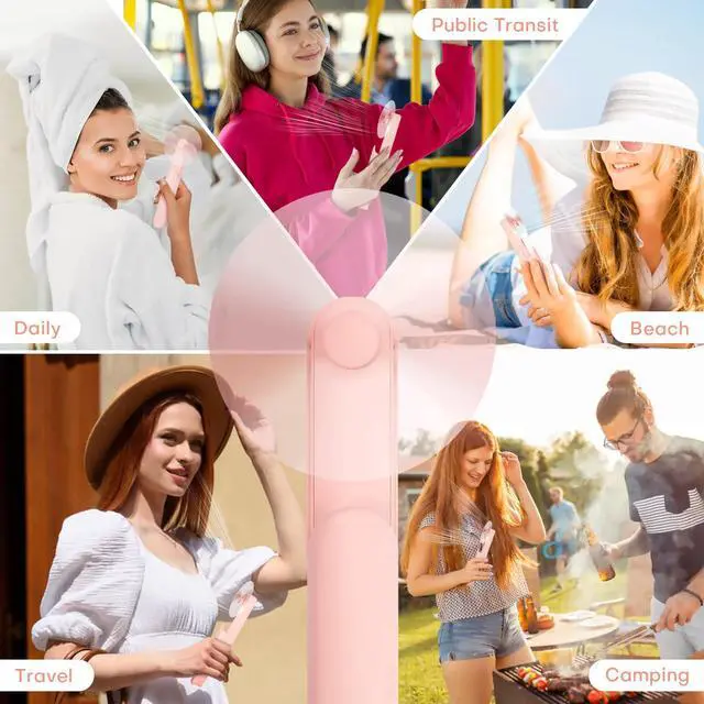 Alt view image 7 of 7 - Nezylaf Portable Mini Handheld Fan, Small Rechargeable Personal Fan with Pocket Power Bank Design for Travel/Women Gifts/Disney World Accessories/Theme Park Essentials