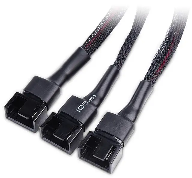 Alt view image 4 of 5 - Cable Matters 2-Pack Case Fan Splitter Cable with SATA Power, 16 inches | 3 Computer Case Fan Splitter Cable