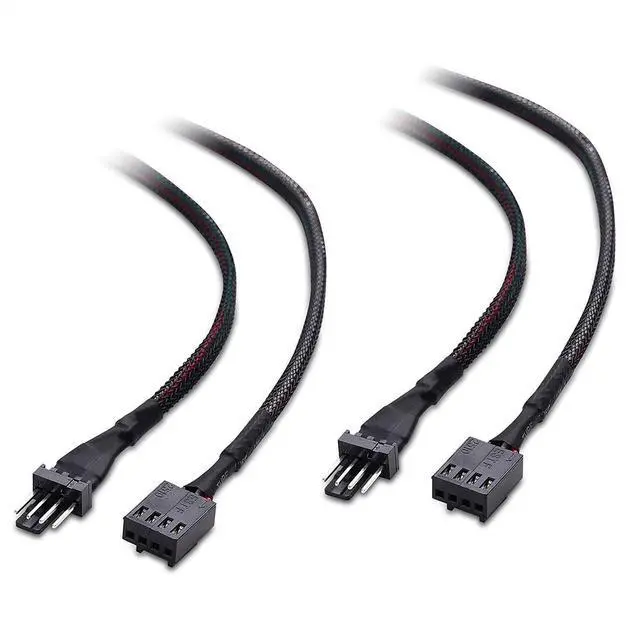 Main image of Cable Matters 2-Pack PWM 4-Pin Fan Extension Cable, 12 inches | PWM Fan Cable, 4-Pin Male to Female, Extends PC Fan Connection