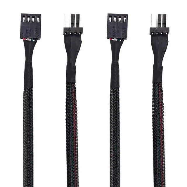 Alt view image 5 of 5 - Cable Matters 2-Pack PWM 4-Pin Fan Extension Cable, 12 inches | PWM Fan Cable, 4-Pin Male to Female, Extends PC Fan Connection