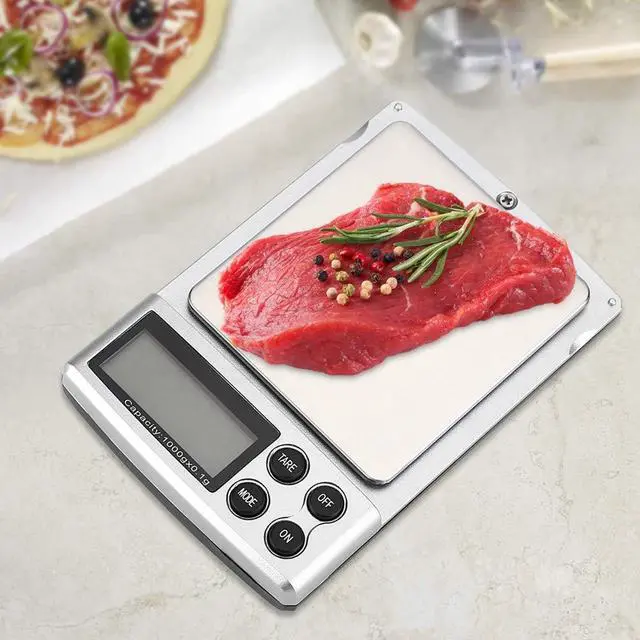 Alt view image 5 of 7 - Generic Kitchen Digital Scale 1kg/0 .1g LCD Display Electronic Digital Pocket Jewelry Food Scalefor Cooking Baking, Jewelry Weighing Kitchen Tool, Silver